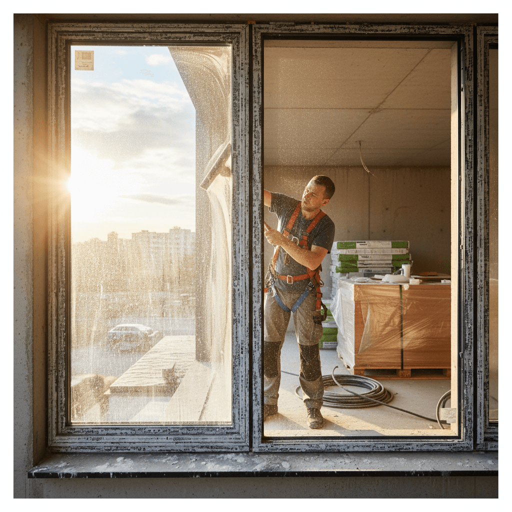 Post-construction window cleaning service
